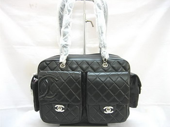 7A Discount Chanel Cambon Multipocket Lambskin Bag 25173 Black